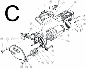Page C Diagram and Parts List for MK-TX-3  MK Diamond Tile Saw